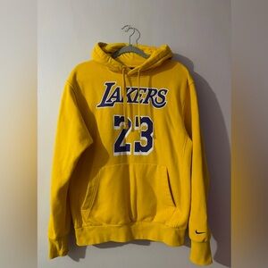 NBA Yellow Nike Los Angeles Lakers LeBron James Hoodie Men’s Size Small